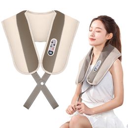 Massaging Neck Pillowws U Shape Shiatsu Massage Back Neck Shoulder Body Massager Infrared Heated 4D Kneading Home Massage Shawl Health Care Device 230918