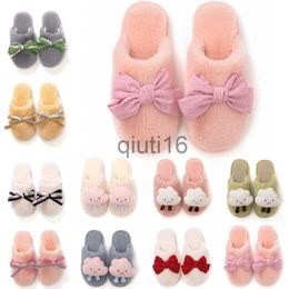 Slippers for Fur Bowknot Slippers Wholesale Winter Women Yellow Pink White Snow Slides Indoor House Fashion Outdoor Girls Ladies Furry Slipper594 ry x0919