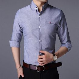 Men's Casual Shirts 2022 Fall Fashion Brand Designer Shirt Man Dress Long Sleeve Slim Fit Button Down Cotton Mens Clothing219Y