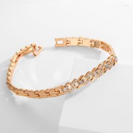 Link Bracelets UILZ Geometric Square Round White Zirconia Warp For Women Luxury Sliver Colour Bracelet Party Accessories