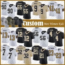 Derek Carr Alvin Kamara Football Jersey Tyrann Mathieu Michael Thomas Marshon Lattimore Taysom Hill Chris Olave Demario Davis Jamaal Williams