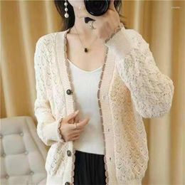 Women's Knits Autumn Trendy Lace Mom's Sweater Middle Aged Women Elegant Button Tops Jacket Pullover Thin Cardigan Jackets