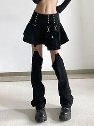 Skirts Goth Overalls Mini Skirt Y2k Detachable Loose Summer Vintage Street Women's Korean Style Casual Dress Punk 2023