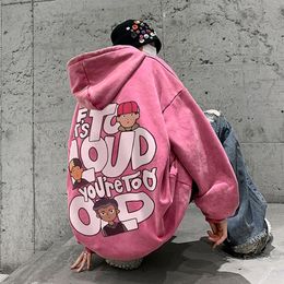 Women's Hoodies Sweatshirts Y2k Oversized Pink Letter Anime Hoodie Print Sweater High Street Grunge Sweatshirts Harajuku Goth Streetwear Women Clothing 230918