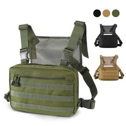 Outdoor Bags Chest Bag For Men Tactical Vest Bag Casual Function Chest Rig Bags Streetwear For Boy Chest Pack Outdoor Travel Shoulder Bag 230919