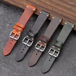 Watch Bands Handmade Leather Watchban 18 19 20 21MM Retro Ultra-Thin Suitable For Antique Bracelet Soft Style Of Men's