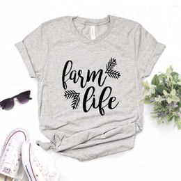 T-shirt da donna Farm Life OR Girl Maglietta da donna in cotone Pantaloni a vita bassa T-shirt divertente regalo Lady Yong 6 colori Top Tee ZY-591