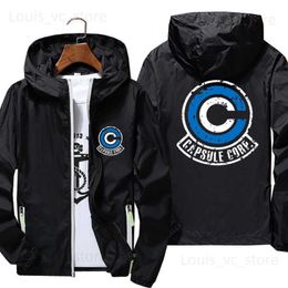 Men's Jackets Men Women Capsule Corp Cool Dynocaps Anime Gym Casual Windbreaker Sports Pilot Skin Hooded Jacket Parkas hoodie Clothes 5XL 7XL T230919