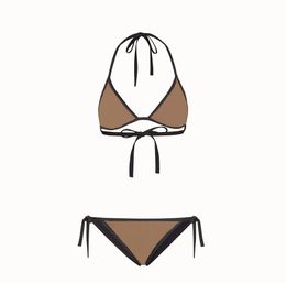 Fashion Letter Bikini Set Classic Pattern Two Pieces Bikinis Designer 2024 Halter Sexy Padded Push Up Swimsuit XL Swimwear Women Biquinis Female Bathing Suits