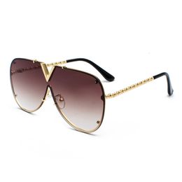 Sunglasses Retro Women's Designer V Sun Glasses One-piece Metal Lens Ladies Shades For Traveling