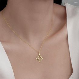 Pendant Necklaces Fashion Stainless Steel Pole Star Necklace Minimalist Women Dainty Loadstar Jewellery Anniversary Gift For Her
