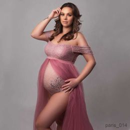 Maternity Dresses Slip Strap Lace Tulle Maternity Dress Pregnant Woman Tulle Photography Long Dress