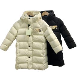Kids Winter Long Jacket Designer Clothes Children Down Hooded Embroidery Long Down Jacket Warm Parka Coat Face Puffer Jack Letter Print Outwear Printing