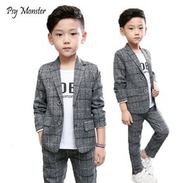 Clothing Sets School uniform Dress for boys Formal Birthday Suits for Weddings Blazer Pants 2Pcs Kids Gentleman Party Child Clothing Sets F64 230918