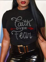 Women's Plus Size TShirt LW Faith Letter Tshirt Casual Daily O Neck Short Sleeve Regular Summer Women Clothings 230919