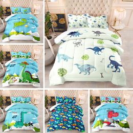 Bedding sets 3D digital printing thick feather cotton air conditioning quilt dinosaur pattern quilted pillowcase bedding 230919