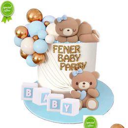 Other Event Party Supplies Baby Bear Cake Toppers Kids 1St Birthday Decoration Cupcake Topper Ornament Boy Girl Shower Drop Delive Dhyv2