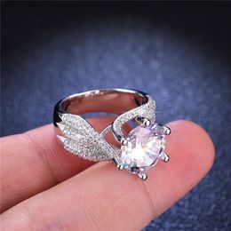 Wedding Rings 50 Carat Luxury D Colour S925 Silver 18K White Gold For Engagement Woman Jewellery High Ring 230915