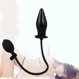 Sex Toy Massager Cock Locker Large Inflatable Butt Plug Pump Up Anal for Women Man