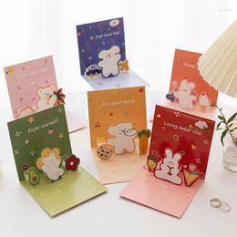 Jewelry Pouches 2PCS 3D Cartoon Greeting Cards Folding Postcard Invitation Envelope Birthday Thank Gifts Message Card