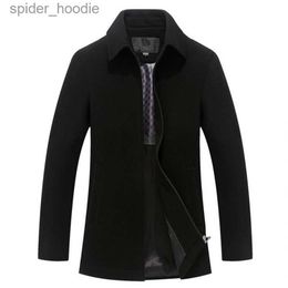 Men's Wool Blends New Arrival Men's Wool Coat Spring Autumn Cashmere Casual jacket Windbreaker Zipper Trench Thick Woollen s For Men L230919