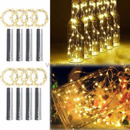 LED Strings Party 10pcs/lot 1M 2M Cork Shaped Wine Bottle Lights LED Starry String Lights Copper Wire Christmas holiday New year Bottle Light lamp HKD230919