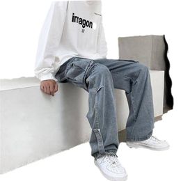 Men's Jeans XILAIYU Spring autumn Retro Nine Division Men women Straight Tube Loose Fit Students Versatile Wide Leg Hip Hop C248T