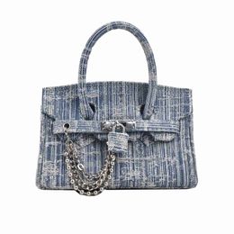 Shoulder Bags Vintage Denim Crossbody Bag Women High Street Handle Messenger Bag Ladies Retro Blue Handbag Luxury Designer02stylishyslbags