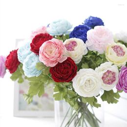 Decorative Flowers 10pieces/lot 2023 Fashion Artificial Flower Faux Bouquet Silk Handmade Herbaceous Peony Wedding Party Home Decoration