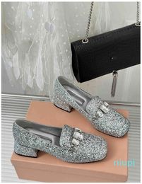 fashion versatile women's shoes, a classic limited edition thick heeled rhinestone Mary Jane shoes with multiple color options