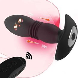 Adult Massager Anal Vibrator Male Prostate Wireless Remote Control Telescopic Dildo Butt Plug Anal for Men