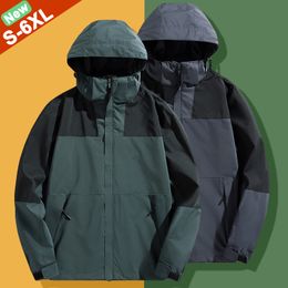 Men's Jackets 9Colors Men Rainproof Coats Male Autumn Outwear Women Clothing Hooded Camping Jacket Sports Wearing Plus Size 5XL 6XL 230918