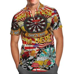 Men's Casual Shirts Darts 3D Beach Hawaiian 2021 Summer Shirt Short Sleeve Streetwear Oversized 5XL Camisa Social Chemise Hom297q