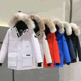 mens cana designer puffer jacket winter jacket gooses 08 expedition Wolf Fur Collar Couple Parka Coat Thick Warm Male and Female Couple Multicoloured Coat