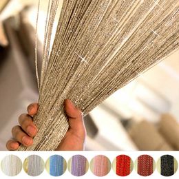 Curtain Glitter Door String Silver Ribbon Shiny Tassel Flash Line Valance for Window Room Home Decoration 230919