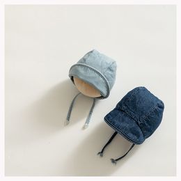 Caps Hats Denim Bonnet Caps Spring Autumn Kids Court Hat For Girls Boys Adjustable Infant Beanie Caps Korea Style Kids Caps 0-6Years 230919