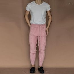 Men's Pants Ankle-Length Woollen Trousers Causal Autumn Y2K Knitted Slim-Fit Sweater Fashion Pencil