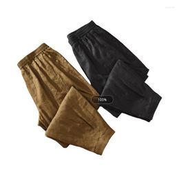 Men's Pants Summer Men Drawstring Elastic Waist Thin Solid Casual Pencil Ankle-Length Joggers Cargo Trousers Sweatpants Streetwear
