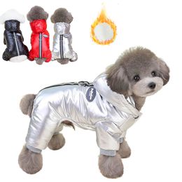 Dog Apparel Padded Clothes for Small Dogs Cat Winter Warm Puppy Hooded Jumpsuit Chihuahua Yorkies Down Jacket Pet Dachshund Costume Coat 230919