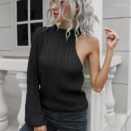 Women's Sweaters Oversized Sweater Women One Shoulder Off Female Lantern Sleeved Pullover Jumper Fashion Tops 2023 Clothes