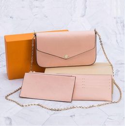 Fashion Shoulder bags Women's PU Leathe 3-piece set Long Wallets Small purses Ladies Luxury Wallet Messenger Bags Cosmetic Handbags Designer chain bag