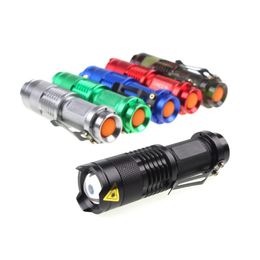 3 Modes Mini LED Flashlight SK-68 Torch Tactical Lamp Adjustable Focus Zoomable Light