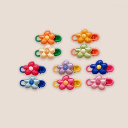 Hair Accessories Children's Spring Bright Colour Drip Oil Egg Flower Clips Girls Side Clip Bangs Duckbill