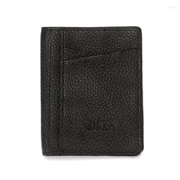 Card Holders Minimalist Wallets For Men & Women Front Pocket PU Leather Holder Wallet With ID Window