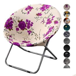 Chair Covers Round Saucer Er Stretch Moon For Living Room Spandex Cam Ers Washable Seat Case Home Decor Drop Delivery Garden Textiles Dhqcm