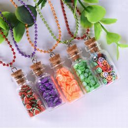 Pendant Necklaces 5 Colours Romantic Jewellery Party Glass Beads Chain Multicolor Fruit Wishing Bottle Necklace Jewellery Accessories