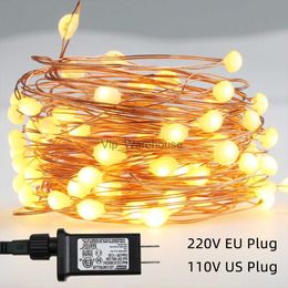 LED Strings Party Low voltage Copper Wire Fairy String Lights 8 Modes Waterproof for Gardens Wedding Party Valentines Christmas Tree Homes Decor HKD230919