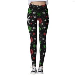 Women's Leggings Snowflakes Printed For Women Christmas High Waist Yoga Running Daily Wear Fitness Pants Comfortable Femninia