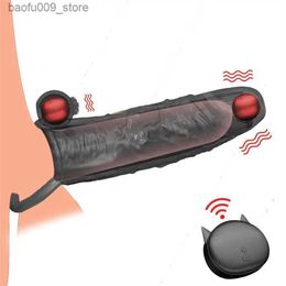 Other Health Beauty Items Penis Sleeve Silicone Vibrating Men Wireless Remote Control Penis Vibrator Sleeve Penis Enlargement s Ten Frequency Simula Q230919