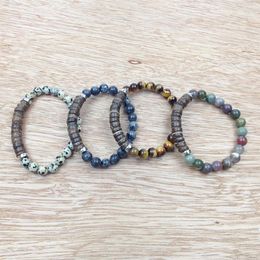 SN0627 Coconut Shell Bracelet Tiger Eye Stone Bracelet Design Chakra Bracelet High Quality Jewellery 295P